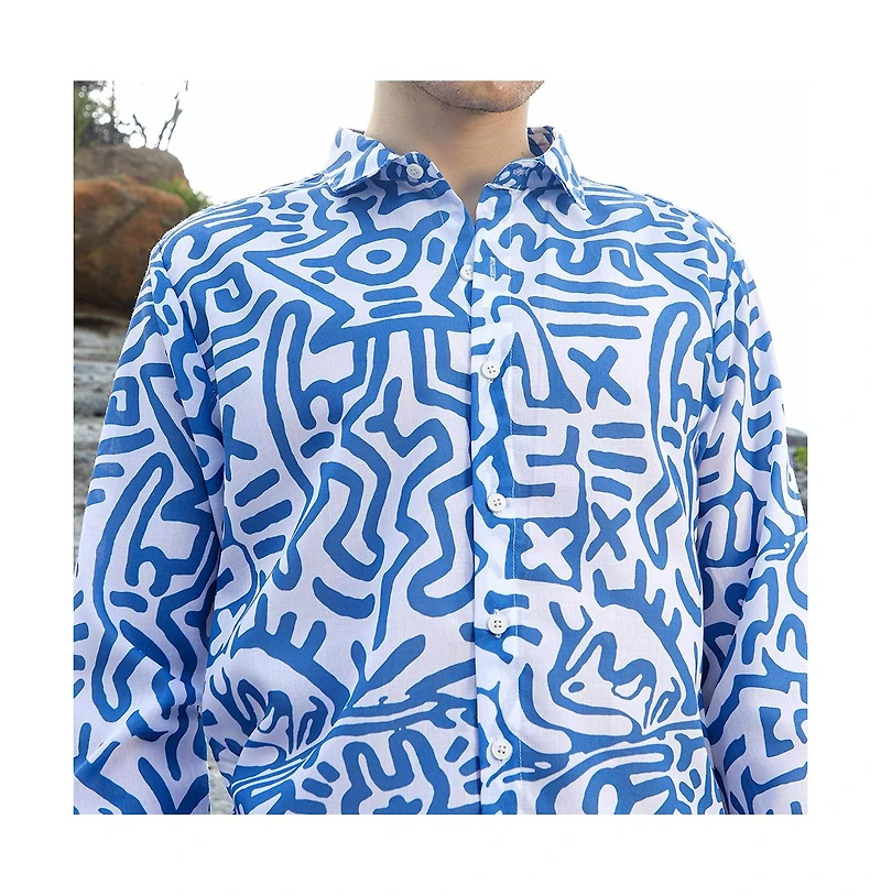 Campus Sutra Men's Contrast Graffiti Shirt