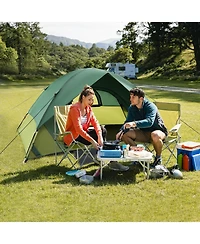 2-Person Camping Tent with Removable Rain Fly and Double-Layer Door - Green