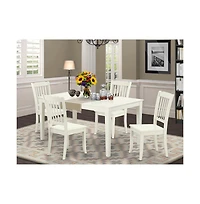 East West Furniture Dining Room Set Linen White