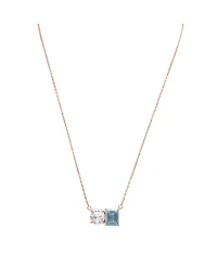 Suzy Levian Sterling Silver Topaz Two Stone Necklace