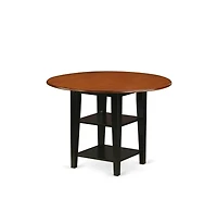 East West Furniture Dining Room Set Black & Cherry