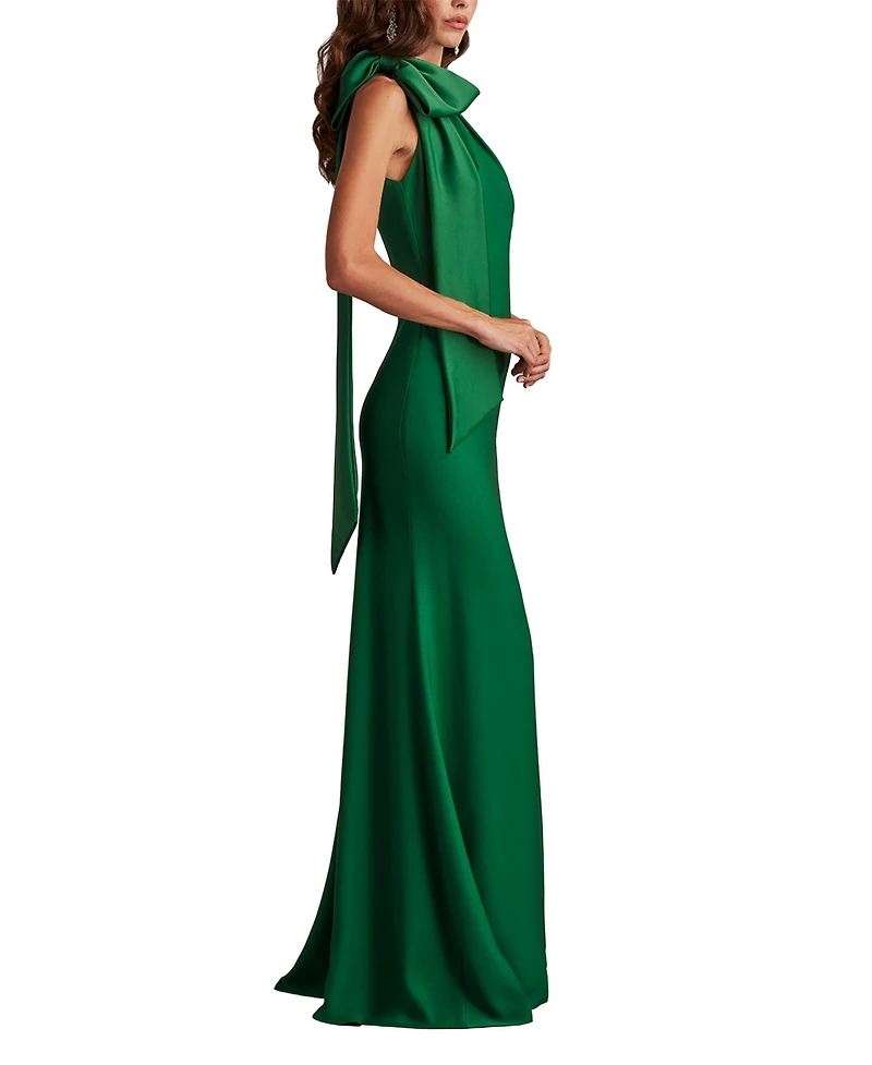 Tadashi Shoji Sims Shoulder Bow Halter Gown