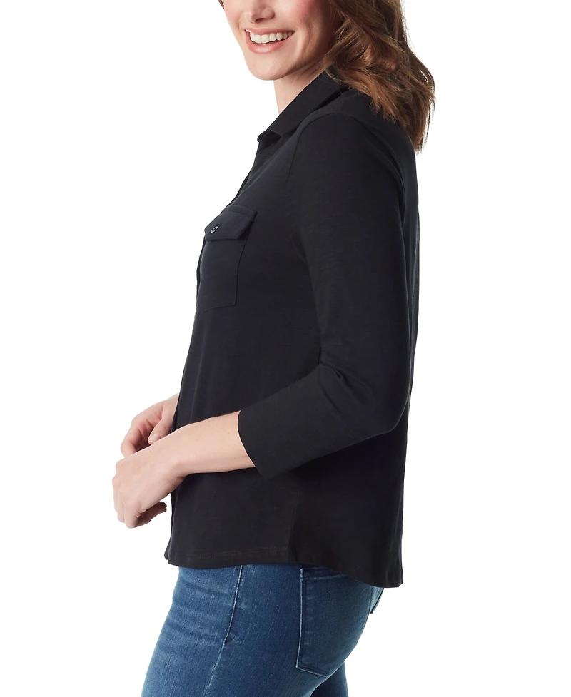 Gloria Vanderbilt Women's Ashten 3/4-Sleeve Shirt