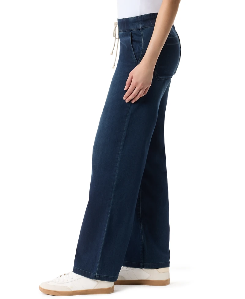 Gloria Vanderbilt Women's Knit Drawstring Straight Denim Jeans