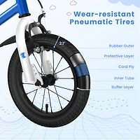 Akiudex 14-Inch Kids Bike with 2 Training Wheels for Ages 3-5 - Blue