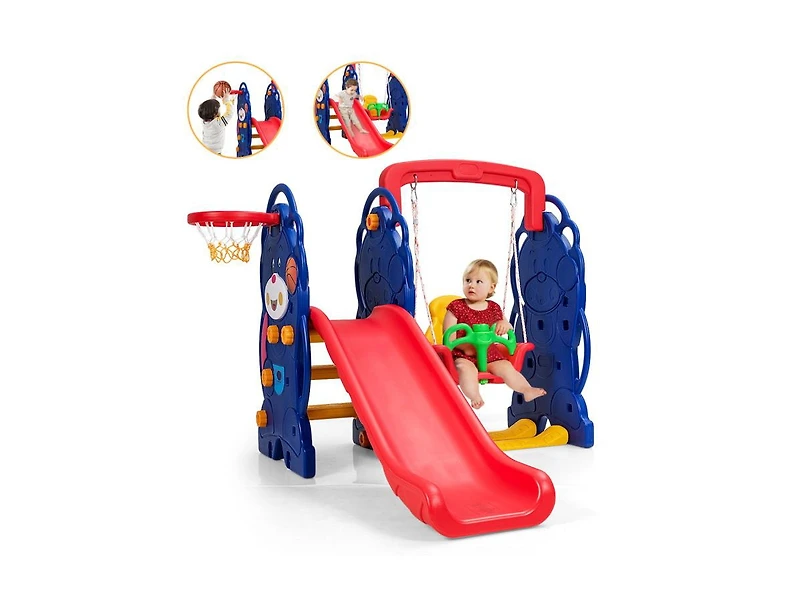 Akiudex 3-in-1 Toddler Climber and Swing Playset for Active Fun