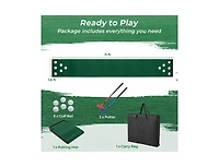 11 Feet Indoor Outdoor Putting Green Mat with 2 Adjustable Putters and 6 Balls
