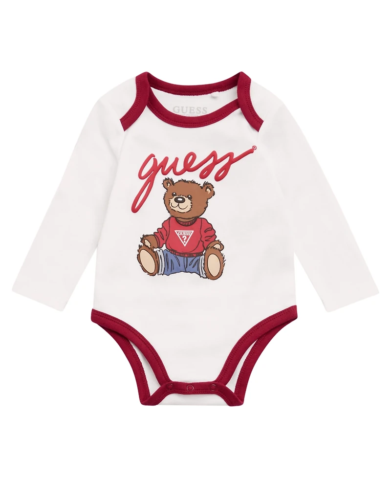 Guess Baby Girls 3-Piece Hooded Sweatshirt, Long Sleeve Bodysuit and Matching Pant Set