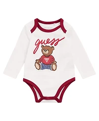 Guess Baby Girls 3-Piece Hooded Sweatshirt, Long Sleeve Bodysuit and Matching Pant Set