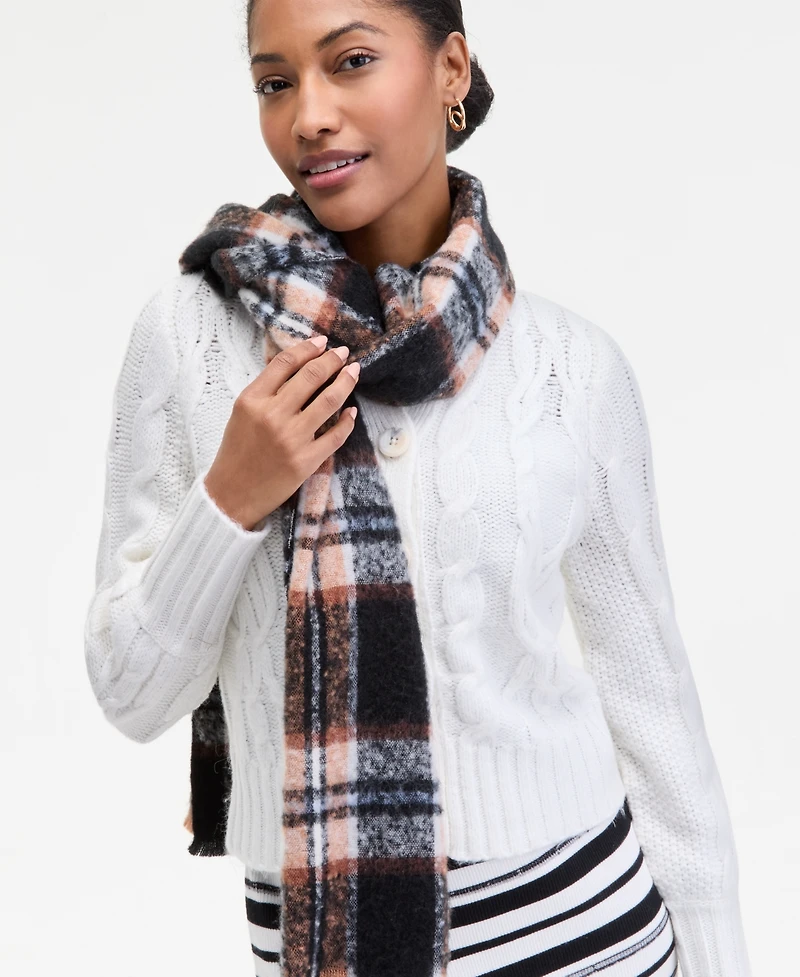 On 34th Brushed Plaid Blanket Wrap, Macy's Exclusive