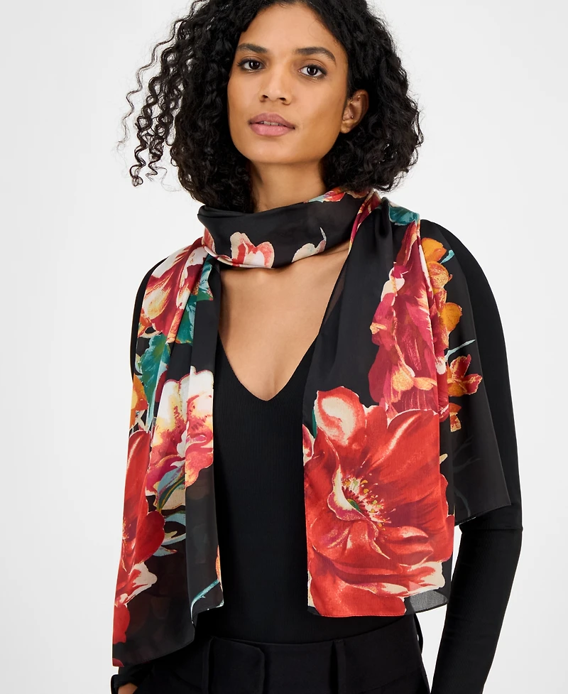 Giani Bernini Painterly Rose Oblong Scarf, Macy's Exclusive