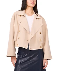 1.state Women's Cropped Smocked Waist Trench Coat