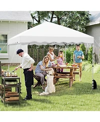 Foldable 10 X 10 Feet Pop up Canopy Tent with Wheeled Bag