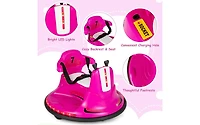 12V Kids Ride-On Bumper Car with Remote Control, Lights, and Music - Pink