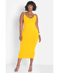 Rebdolls Plus Size A Lot To Love V-Neck Midi Dress & Cardigan Set