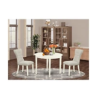 East West Furniture Dining Room Set Linen White