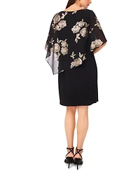 Msk Women's Foil Cape Short Dress