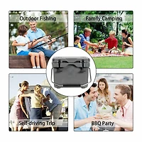 16 Quart Portable Insulated Ice Cooler with 24-Can Capacity and 2 Cup Holders - Gray