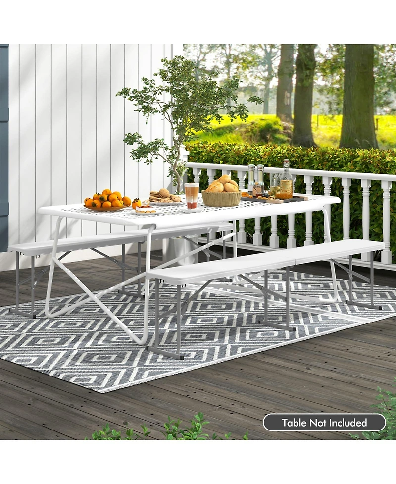 6 Feet Plastic Folding Picnic Camping Bench with Carrying Handle