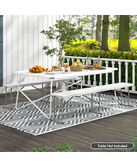 6 Feet Plastic Folding Picnic Camping Bench with Carrying Handle