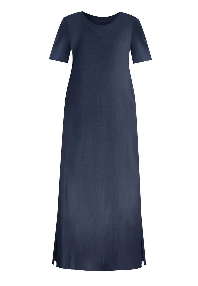 Woman Within Plus Perfect Short-Sleeve Scoopneck Maxi Tee Dress