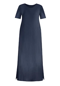 Woman Within Plus Perfect Short-Sleeve Scoopneck Maxi Tee Dress