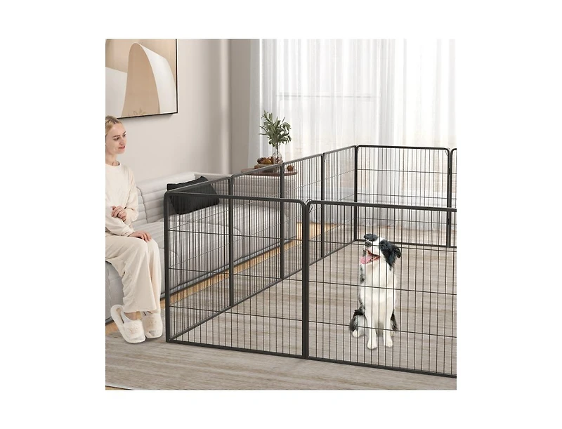16 Panel Dog Playpen with Lock and Large Door