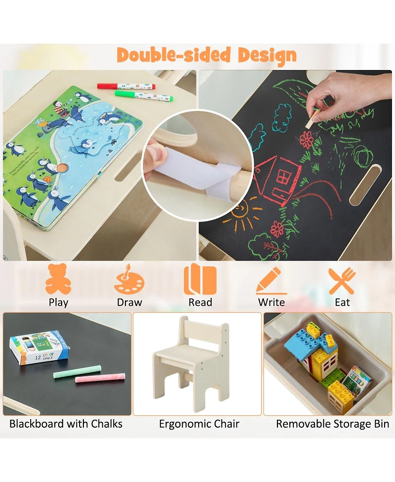 Montessori Style Indoor Playhouse with Storage Bin and Floor Mat for Toddlers Aged 2-6 Years Old