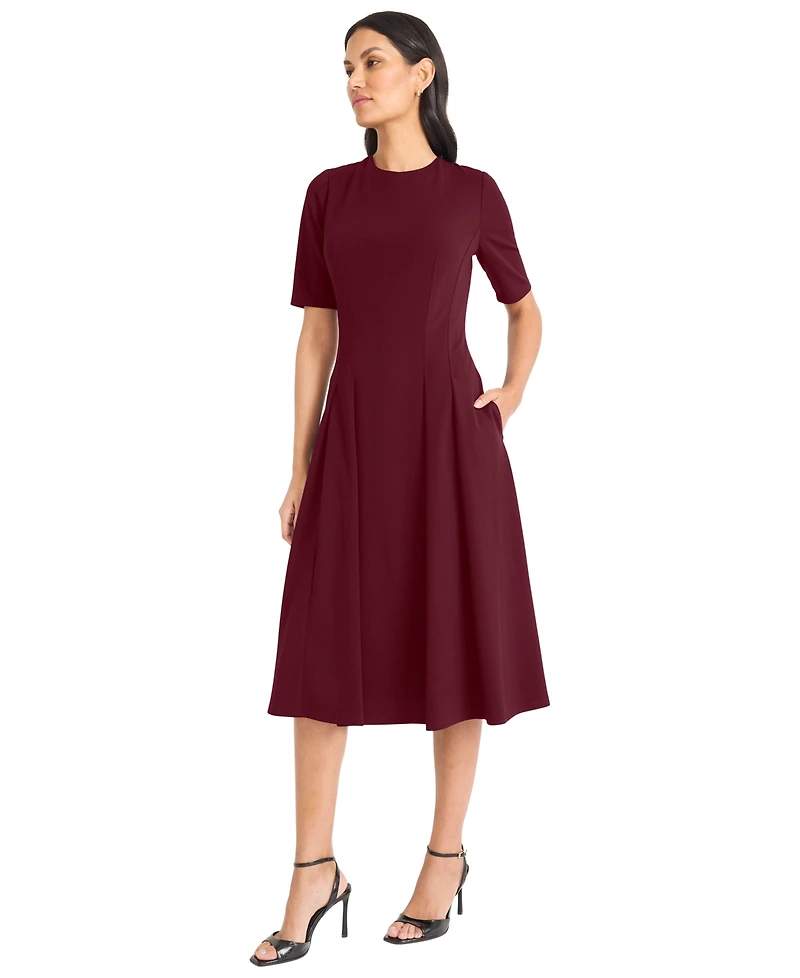 Maggy London Women's Short-Sleeve Midi Dress