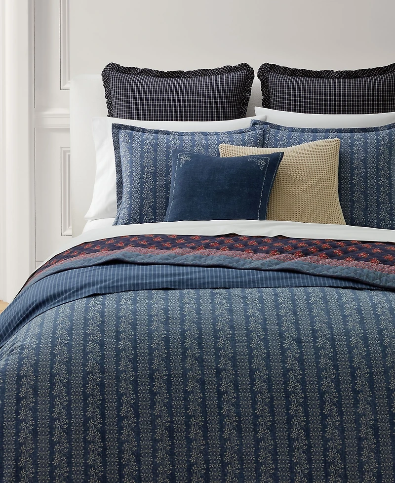 Lauren Ralph Lauren Gena Soft Cotton Reversible 3-Pc. Duvet Cover Set