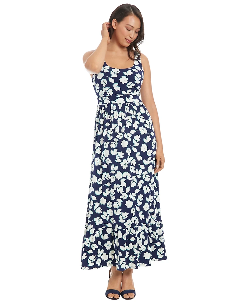 London Times Petite Sleeveless Floral Maxi Dress