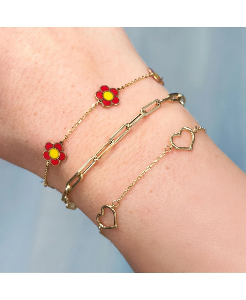 The Lovery Gold Open Heart Station Bracelet 14K Gold