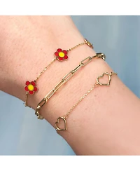 The Lovery Gold Open Heart Station Bracelet 14K Gold
