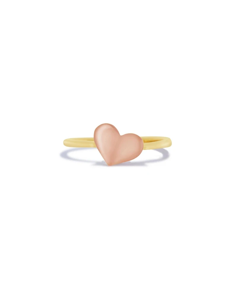 The Lovery Asymmetrical Gold Heart Ring Two Tone 14K Gold