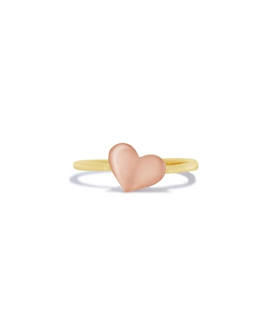 The Lovery Asymmetrical Gold Heart Ring Two Tone 14K Gold
