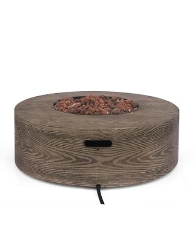 Mondawe 30 Round Iron Fire Pit 50000 Btu Outdoor Propane Tank Outside