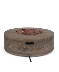 Mondawe 30 Round Iron Fire Pit 50000 Btu Outdoor Propane Tank Outside