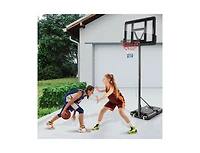 4.25 to 10 Feet Adjustable Basketball Hoop System with Holes and 2 Nets