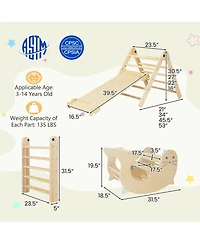 7-in-1 Indoor Climbing Toys for Toddlers with Reversible Ramp