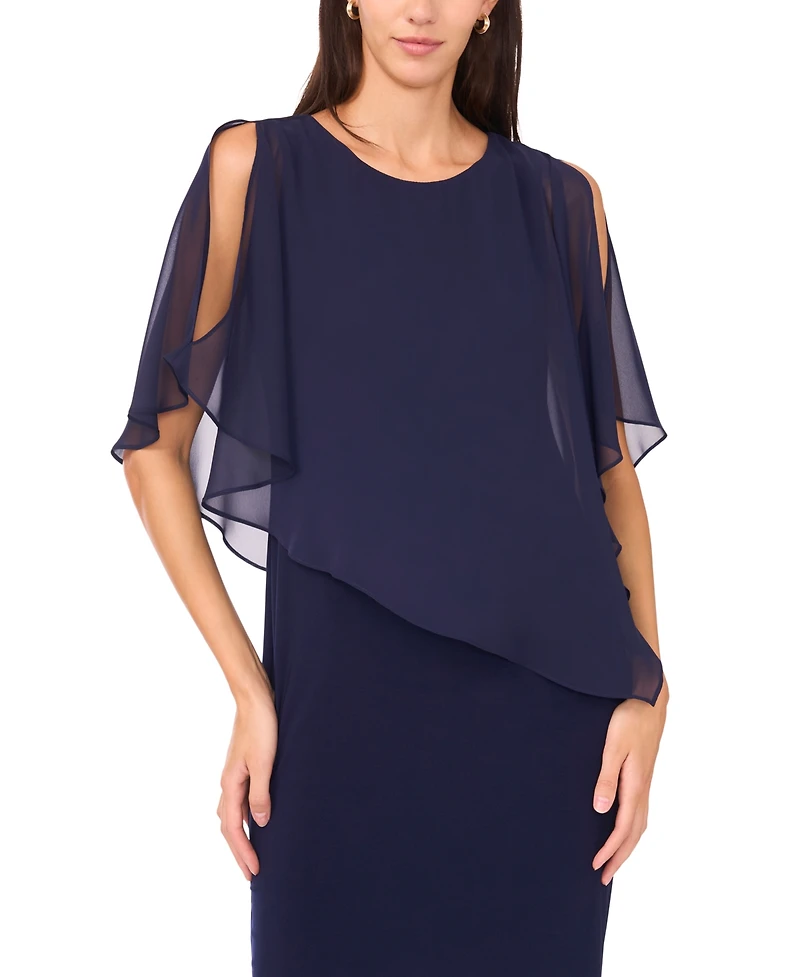 Msk Petite Faraj Caped Maxi Dress