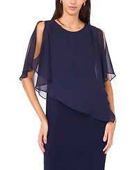 Msk Petite Faraj Caped Maxi Dress