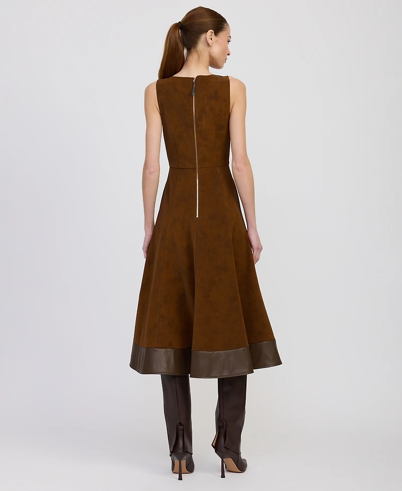 En Saison Women's Eloise V-Neck A-Line Sleeveless Midi Dress