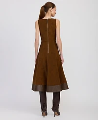 En Saison Women's Eloise V-Neck A-Line Sleeveless Midi Dress