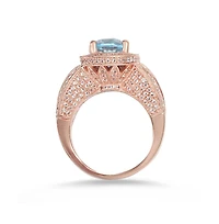 Suzy Levian New York Sterling Silver Oval Cut Center Topaz Cocktail Ring