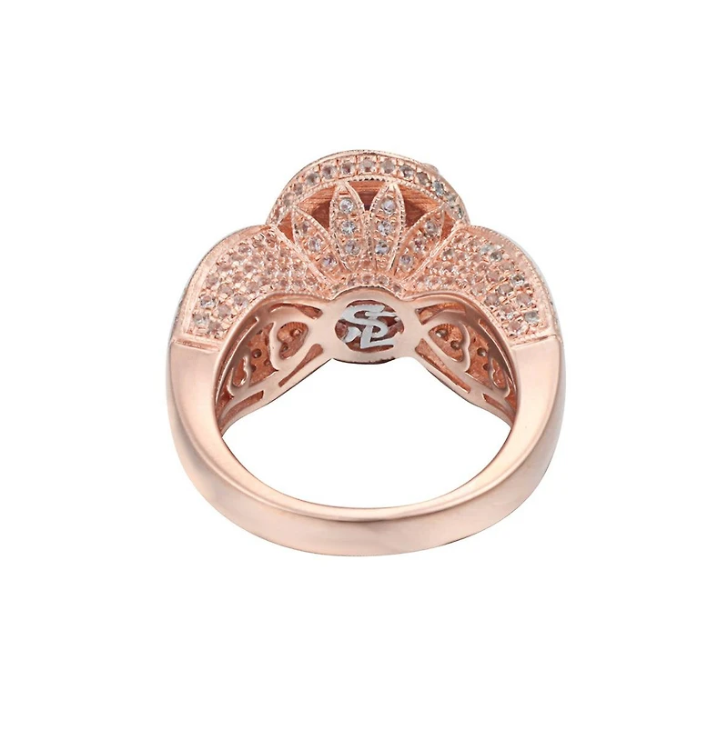 Suzy Levian New York Sterling Silver Oval Cut Center Topaz Cocktail Ring