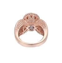 Suzy Levian New York Sterling Silver Oval Cut Center Topaz Cocktail Ring