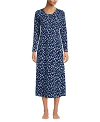 Lands' End Women's Cotton Long Sleeve Midcalf Nightgown