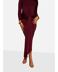 Rebdolls Women's Mary Draped Tie Bodycon Maxi Dress