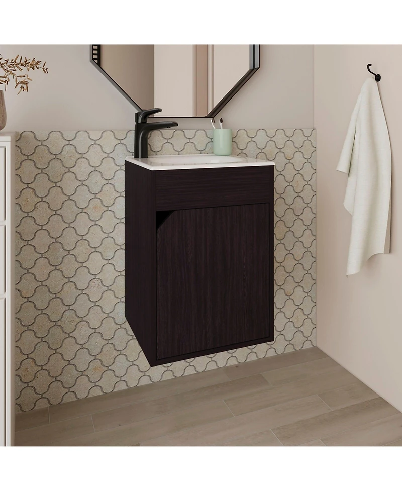 Fm Furniture Nelson Bathroom Floating Vanity, Wenge