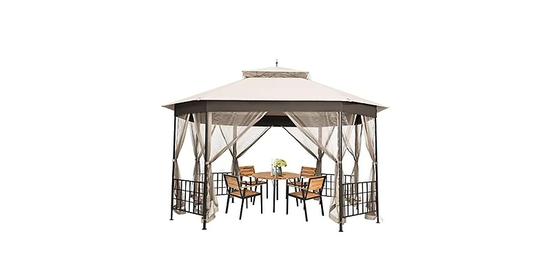 10 x 12 Octagonal Patio Gazebo with Mosquito Net